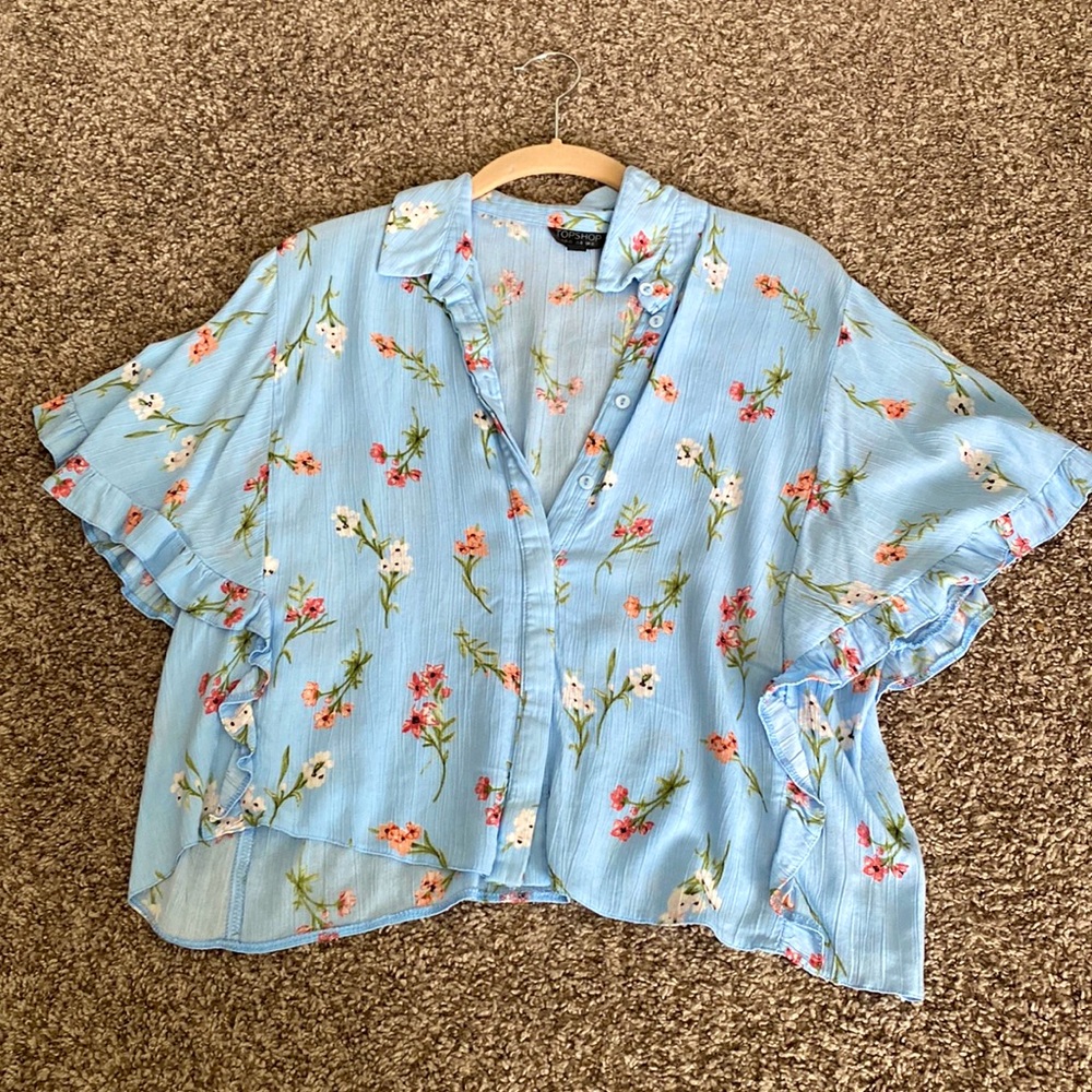TOPSHOP Floral Button Down